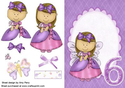 Pretty Purple Fairy in Purple Oval Frame 6