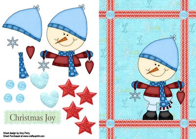 Gorgeous Snowman with Snowflake & Heart