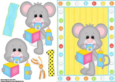 Cute Mouse Baby Card