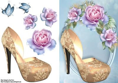 Beautiful Cream Shoe with Roses
