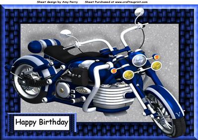 Beautiful Blue Motorbike A4