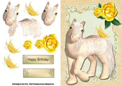 Cute Pony with Yellow Rose