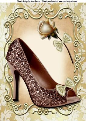 Lovely Brown Shoe with Cream Bow A4
