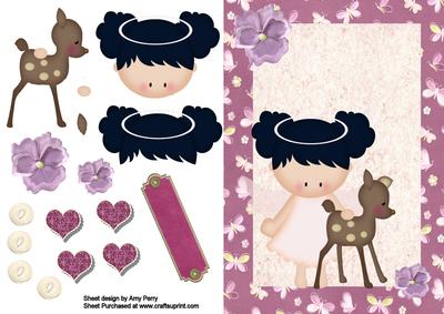 Little Angel Girl with Deer