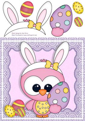 Gorgeous Pink Owl Dressed Up 8x8