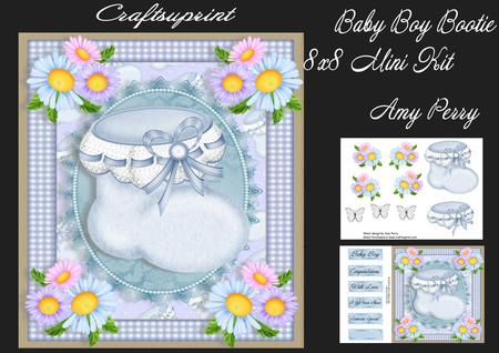 Baby Boy Bootie 8x8 Mini Kit