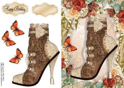 Beautiful Cream Vintage Boot