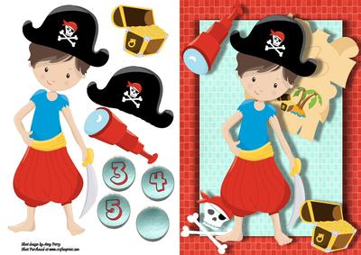 Pirate in Red Bloomers 3-5