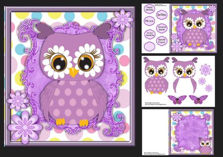Gorgeous Purple Owl 8x8 Mini Kit
