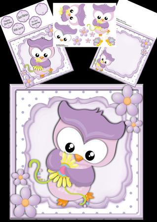 Gorgeous Lilac Owl 8x8 Mini Kit