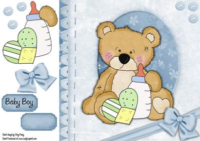 Teddy Bear Baby Boy 8x8