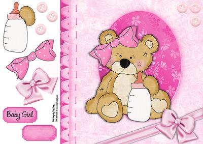 Teddy Bear Baby Girl 8x8