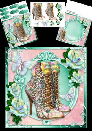 Beautiful Multicoloured Animal Print Boots 8x8 Mini Kit