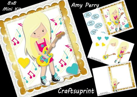 Rock Girl with Guitar Blonde 8x8 Mini Kit