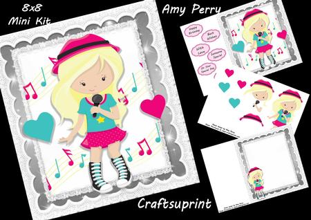 Rock Girl with Microphone Blonde 8x8 Mini Kit