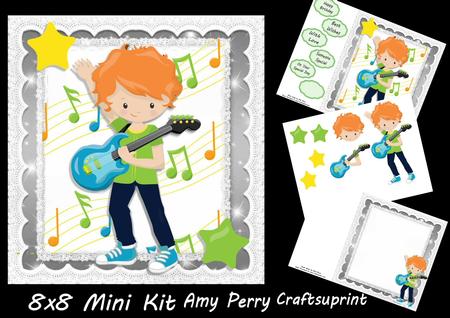 Rock Boy with Guitar Red Hair 8x8 Mini Kit
