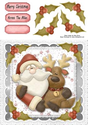 Santa & His Reindeer 8x8