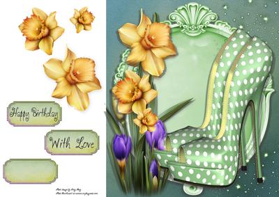 Beautiful Green Polka Dot Shoes 8x8