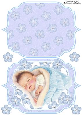 Beautiful Baby Boy Shaped Card with Flowers