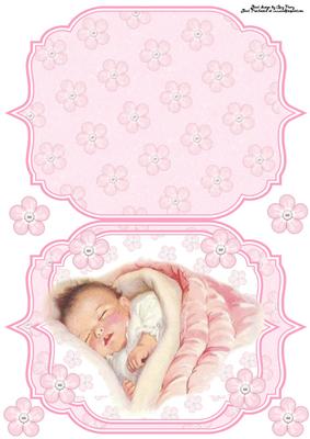 Beautiful Baby Girl Shaped Card with Flowers