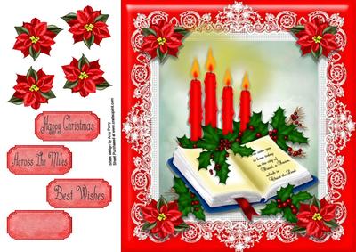 Beautiful Christmas Candles 8x8