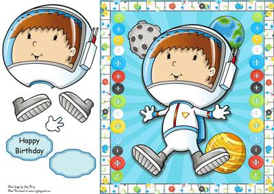 Astronaut with Planets 8x8