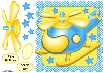 Blue & Yellow Helicopter