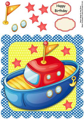 Blue & Red Boat