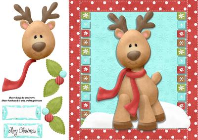 Adorable Rudolph 8x8