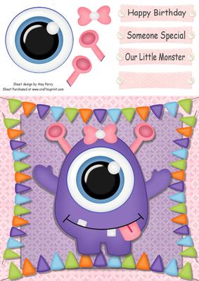 One Eyed Purple Monster 8x8
