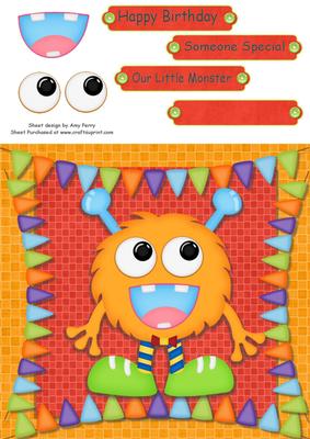 Orange Fluffy Monster 8x8