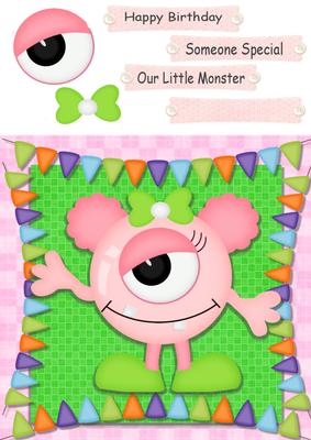 Pink One Eyed Monster 8x8