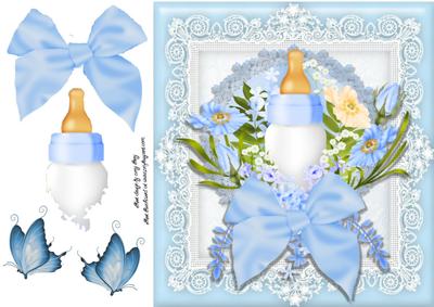 Baby Boy Bottle 8x8