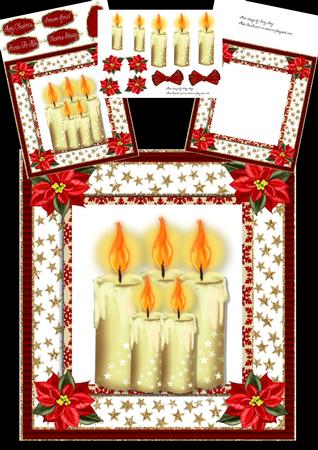 Beautiful White Candle Collection Red 8x8 Mini Kit