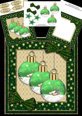 Beautiful Green Baubles 8x8 Mini Kit