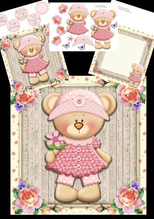 Beautiful Teddy Bear Gardner 8x8 Mini Kit