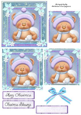 Adorable Teddy with Snow Ball's Pyramid