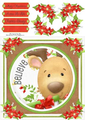Cute Reindeer in Oval 8x8