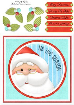 Lovely Santa in Oval 8x8
