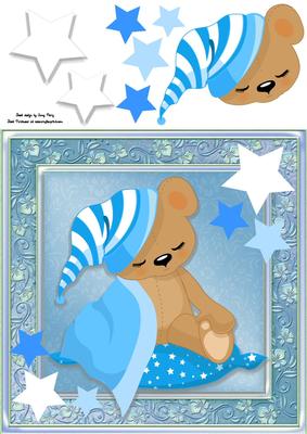 Gorgeous Sleepy Boy Bear 8x8