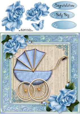 Beautiful Blue Pram 8x8