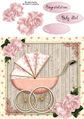 Beautiful Pink Pram 8x8