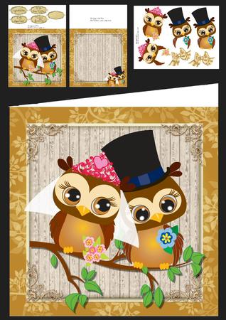 Beautiful Love Bird Owls 8x8 Mini Kit