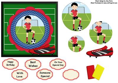 Boy Posing with Football Circle Pyramid