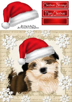 Festive Fluffy Dog 8x8