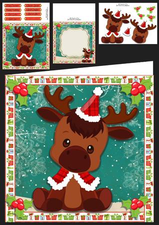 Adorable Festive Reindeer 8x8 Mini Kit