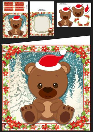 Adorable Festive Bear 8x8 Mini Kit