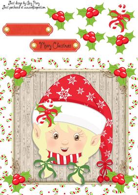 Santa's Little Elf Girl 8x8