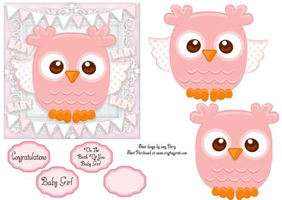 Adorable Pink Owl Topper