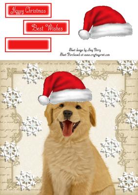 Festive Golden Labrador 8x8